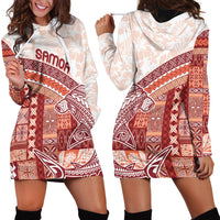 Samoa Mamanu Siapo Crimson Hoodie Dress Tatau Malie