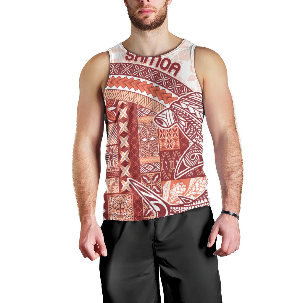 Samoa Mamanu Siapo Crimson Men Tank Top Tatau Malie
