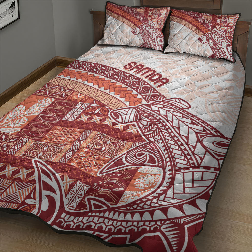 Samoa Mamanu Siapo Crimson Quilt Bed Set Tatau Malie