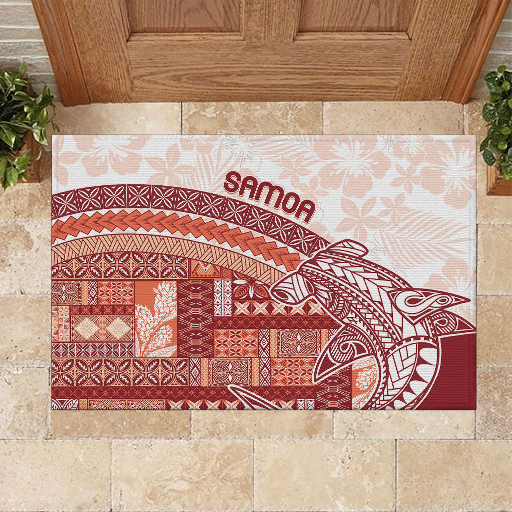 Samoa Mamanu Siapo Crimson Rubber Doormat Tatau Malie