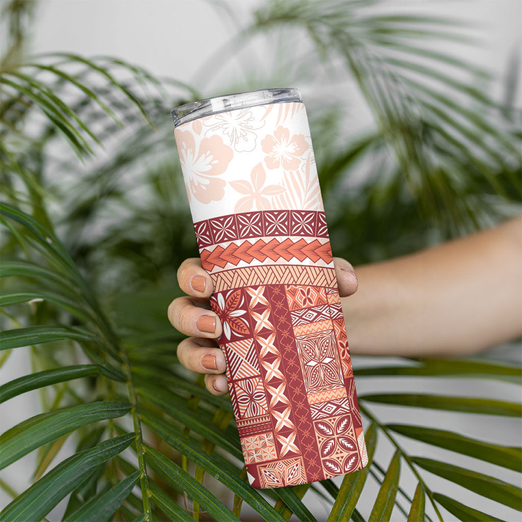 Samoa Mamanu Siapo Crimson Skinny Tumbler Tatau Malie