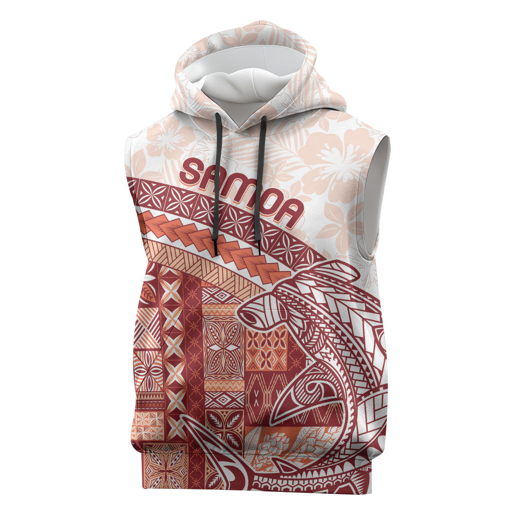 Samoa Mamanu Siapo Crimson Sleeveless Hoodie Tatau Malie