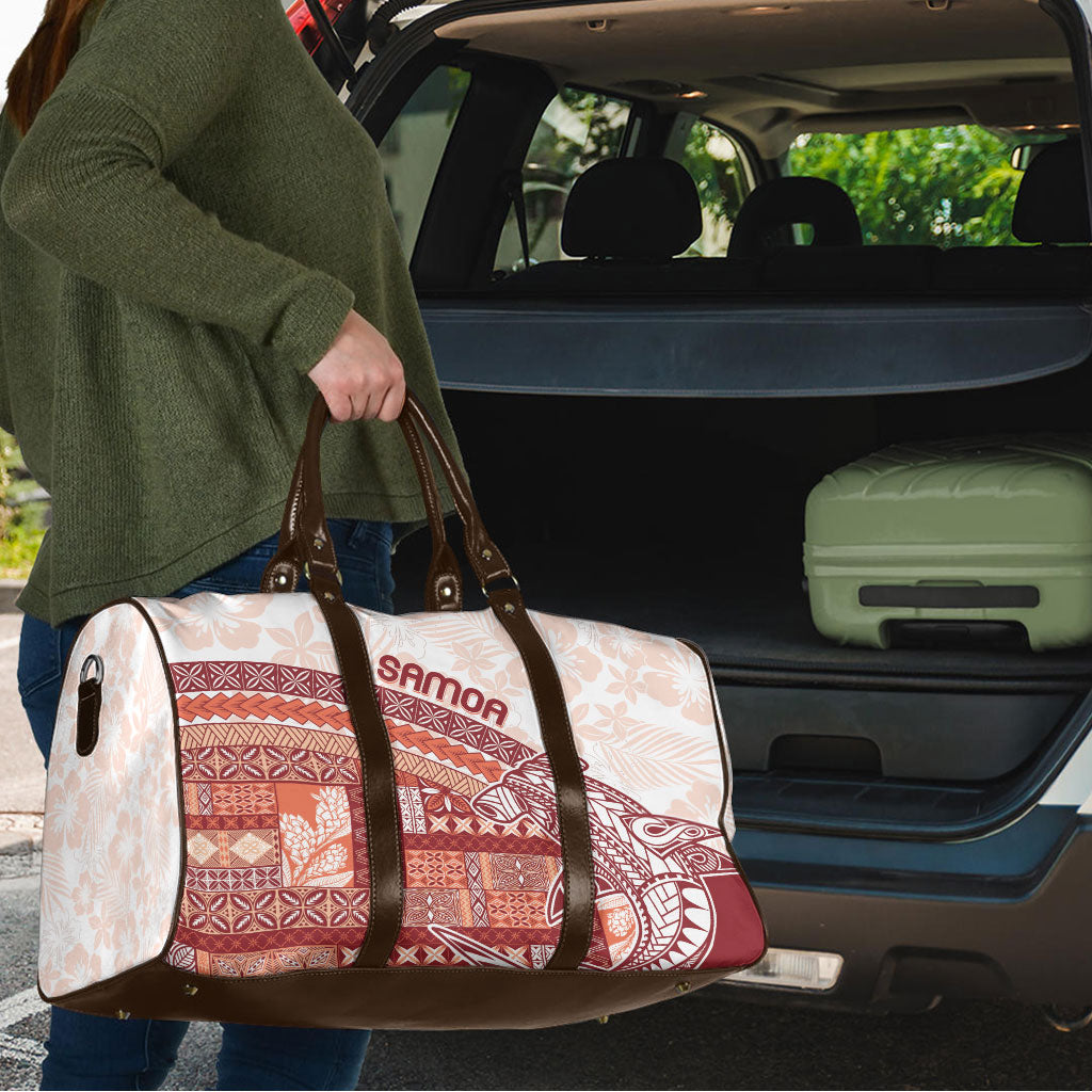 Samoa Mamanu Siapo Crimson Travel Bag Tatau Malie