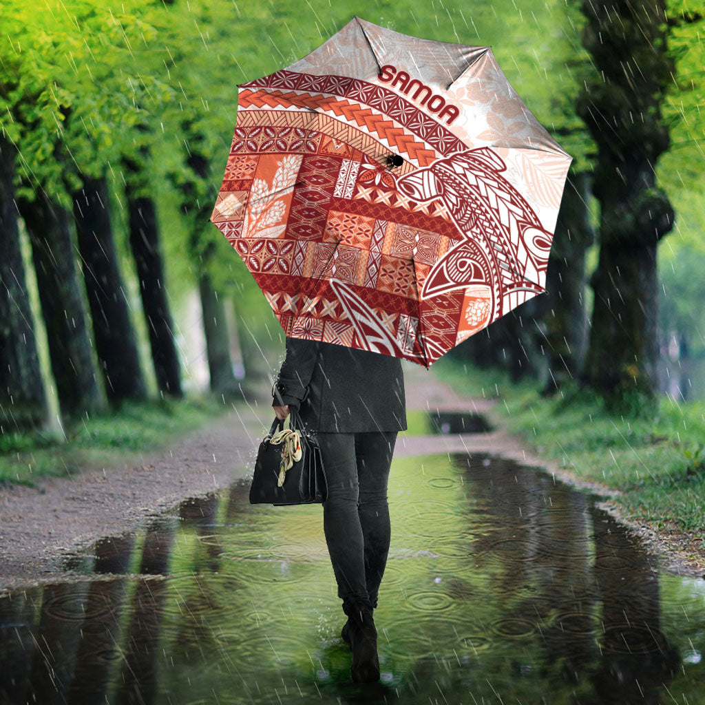 Samoa Mamanu Siapo Crimson Umbrella Tatau Malie