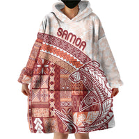 Samoa Mamanu Siapo Crimson Wearable Blanket Hoodie Tatau Malie