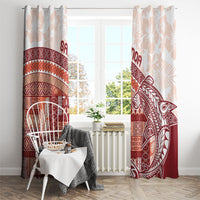 Samoa Mamanu Siapo Crimson Window Curtain Tatau Malie