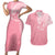 personalised-new-zealand-couples-matching-short-sleeve-bodycon-dress-and-hawaiian-shirt-pink-ribbon-tattoo-mix-silver-fern