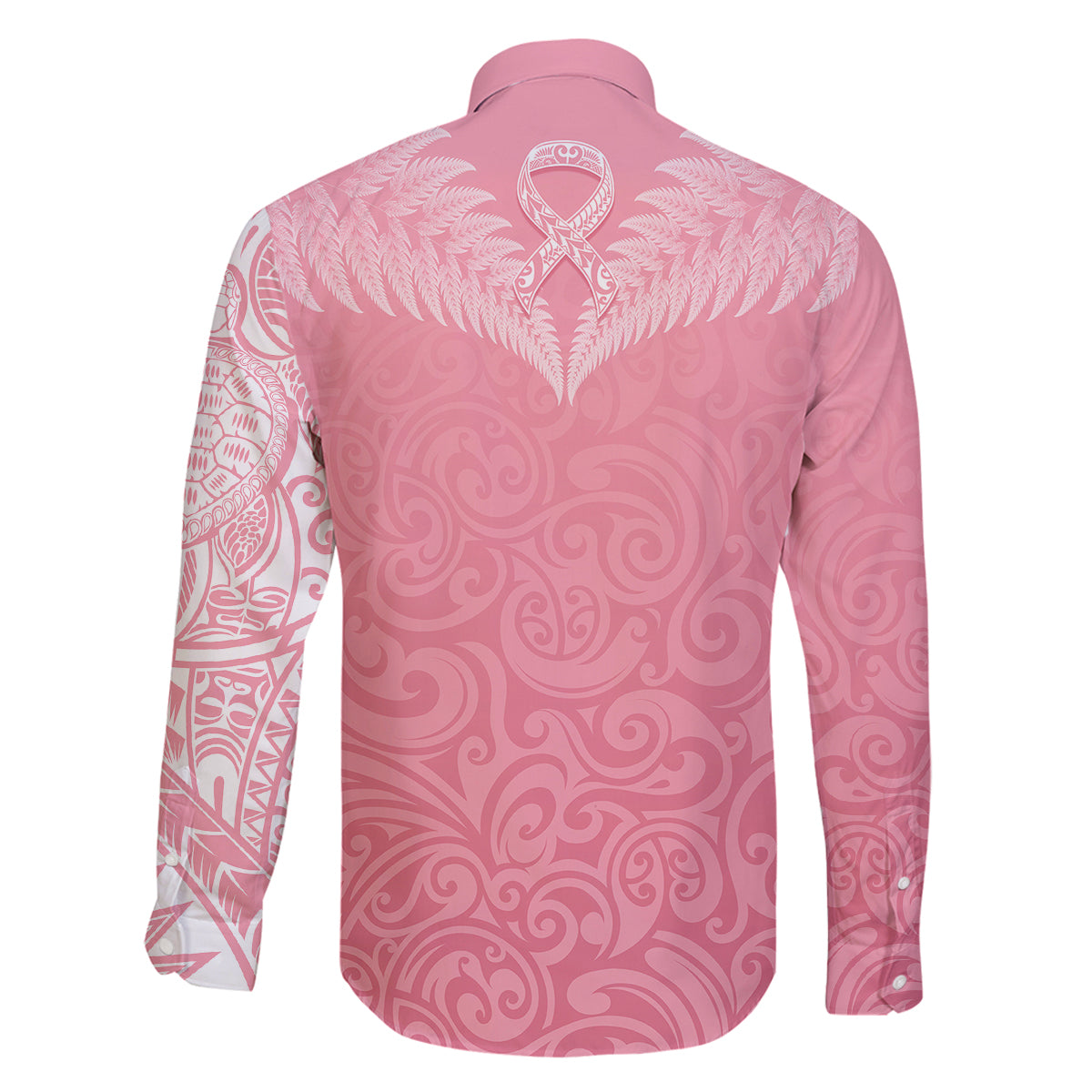 Personalised New Zealand Family Matching Puletasi Dress and Hawaiian Shirt Pink Ribbon Tattoo Mix Silver Fern LT7 - Polynesian Pride