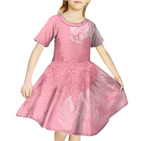 personalised-new-zealand-kid-short-sleeve-dress-pink-ribbon-tattoo-mix-silver-fern
