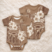 Tonga Ngatu Kupesi Brown Tapa Baby Onesie Koe Otua Mo Tonga Ko Hoku Tofia LT7 - Polynesian Pride