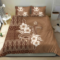 Tonga Ngatu Kupesi Brown Tapa Bedding Set Koe Otua Mo Tonga Ko Hoku Tofia LT7 - Polynesian Pride