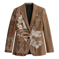 Tonga Ngatu Kupesi Brown Tapa Blazer Koe Otua Mo Tonga Ko Hoku Tofia LT7 Unisex Mocha - Polynesian Pride