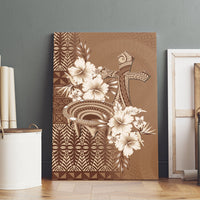 Tonga Ngatu Kupesi Brown Tapa Canvas Wall Art Koe Otua Mo Tonga Ko Hoku Tofia LT7 - Polynesian Pride