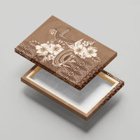 Tonga Ngatu Kupesi Brown Tapa Canvas Wall Art Koe Otua Mo Tonga Ko Hoku Tofia LT7 - Polynesian Pride