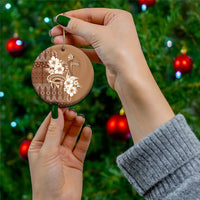 Tonga Ngatu Kupesi Brown Tapa Ceramic Ornament Koe Otua Mo Tonga Ko Hoku Tofia LT7 - Polynesian Pride