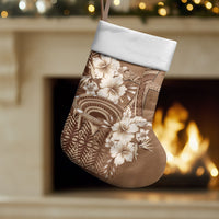 Tonga Ngatu Kupesi Brown Tapa Christmas Stocking Koe Otua Mo Tonga Ko Hoku Tofia