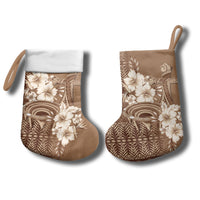 Tonga Ngatu Kupesi Brown Tapa Christmas Stocking Koe Otua Mo Tonga Ko Hoku Tofia