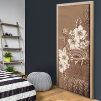 Tonga Ngatu Kupesi Brown Tapa Door Cover Koe Otua Mo Tonga Ko Hoku Tofia