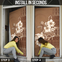 Tonga Ngatu Kupesi Brown Tapa Door Cover Koe Otua Mo Tonga Ko Hoku Tofia
