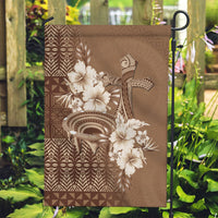 Tonga Ngatu Kupesi Brown Tapa Garden Flag Koe Otua Mo Tonga Ko Hoku Tofia LT7 Garden Flag Mocha - Polynesian Pride