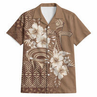 Tonga Ngatu Kupesi Brown Tapa Hawaiian Shirt Koe Otua Mo Tonga Ko Hoku Tofia LT7 Mocha - Polynesian Pride