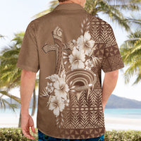Tonga Ngatu Kupesi Brown Tapa Hawaiian Shirt Koe Otua Mo Tonga Ko Hoku Tofia LT7 - Polynesian Pride