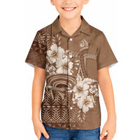 Tonga Ngatu Kupesi Brown Tapa Hawaiian Shirt Koe Otua Mo Tonga Ko Hoku Tofia LT7 - Polynesian Pride
