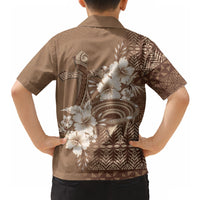 Tonga Ngatu Kupesi Brown Tapa Hawaiian Shirt Koe Otua Mo Tonga Ko Hoku Tofia LT7 - Polynesian Pride