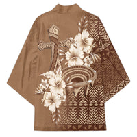 Tonga Ngatu Kupesi Brown Tapa Kimono Koe Otua Mo Tonga Ko Hoku Tofia LT7 - Polynesian Pride
