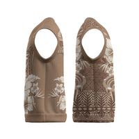 Tonga Ngatu Kupesi Brown Tapa Christmas Knitted V-Neck Vest Koe Otua Mo Tonga Ko Hoku Tofia LT7 - Polynesian Pride