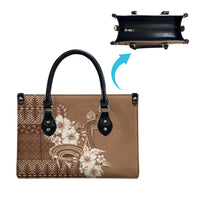 Tonga Ngatu Kupesi Brown Tapa Leather Bag Koe Otua Mo Tonga Ko Hoku Tofia LT7 - Polynesian Pride