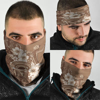 Tonga Ngatu Kupesi Brown Tapa Neck Gaiter Koe Otua Mo Tonga Ko Hoku Tofia LT7 - Polynesian Pride