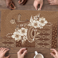 Tonga Ngatu Kupesi Brown Tapa Puzzle Koe Otua Mo Tonga Ko Hoku Tofia LT7 - Polynesian Pride