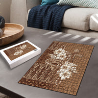 Tonga Ngatu Kupesi Brown Tapa Puzzle Koe Otua Mo Tonga Ko Hoku Tofia LT7 - Polynesian Pride