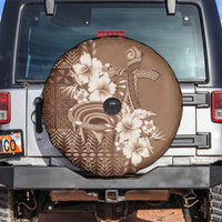 Tonga Ngatu Kupesi Brown Tapa Spare Tire Cover Koe Otua Mo Tonga Ko Hoku Tofia LT7 Mocha - Polynesian Pride