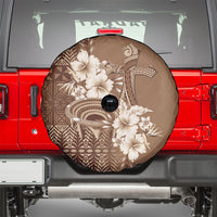 Tonga Ngatu Kupesi Brown Tapa Spare Tire Cover Koe Otua Mo Tonga Ko Hoku Tofia LT7 - Polynesian Pride