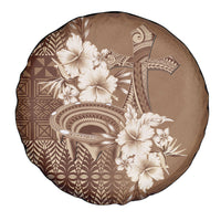 Tonga Ngatu Kupesi Brown Tapa Spare Tire Cover Koe Otua Mo Tonga Ko Hoku Tofia LT7 - Polynesian Pride