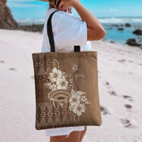 Tonga Ngatu Kupesi Brown Tapa Tote Bag Koe Otua Mo Tonga Ko Hoku Tofia LT7 - Polynesian Pride