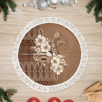 Tonga Ngatu Kupesi Brown Tapa Tree Skirt Koe Otua Mo Tonga Ko Hoku Tofia LT7 Fringed Mocha - Polynesian Pride
