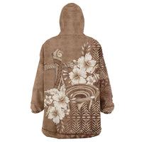 Tonga Ngatu Kupesi Brown Tapa Wearable Blanket Hoodie Koe Otua Mo Tonga Ko Hoku Tofia LT7 - Polynesian Pride