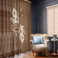 Tonga Ngatu Kupesi Brown Tapa Window Curtain Koe Otua Mo Tonga Ko Hoku Tofia