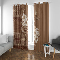 Tonga Ngatu Kupesi Brown Tapa Window Curtain Koe Otua Mo Tonga Ko Hoku Tofia