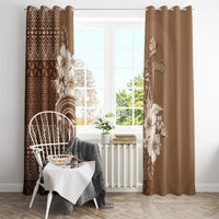 Tonga Ngatu Kupesi Brown Tapa Window Curtain Koe Otua Mo Tonga Ko Hoku Tofia