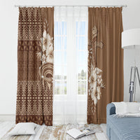 Tonga Ngatu Kupesi Brown Tapa Window Curtain Koe Otua Mo Tonga Ko Hoku Tofia