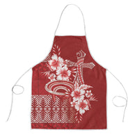 Tonga Ngatu Kupesi Royal Red Apron Koe Otua Mo Tonga Ko Hoku Tofia LT7 Red - Polynesian Pride