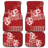 Tonga Ngatu Kupesi Royal Red Car Mats Koe Otua Mo Tonga Ko Hoku Tofia LT7 - Polynesian Pride