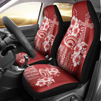 Tonga Ngatu Kupesi Royal Red Car Seat Cover Koe Otua Mo Tonga Ko Hoku Tofia LT7 - Polynesian Pride