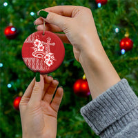 Tonga Ngatu Kupesi Royal Red Ceramic Ornament Koe Otua Mo Tonga Ko Hoku Tofia LT7 - Polynesian Pride