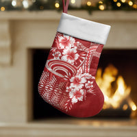 Tonga Ngatu Kupesi Royal Red Christmas Stocking Koe Otua Mo Tonga Ko Hoku Tofia