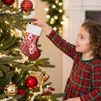 Tonga Ngatu Kupesi Royal Red Christmas Stocking Koe Otua Mo Tonga Ko Hoku Tofia